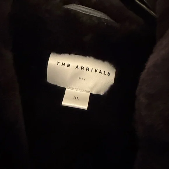 The Arrival Women’s Navy Leather Jacket with Shearling - Picture 2 of 3